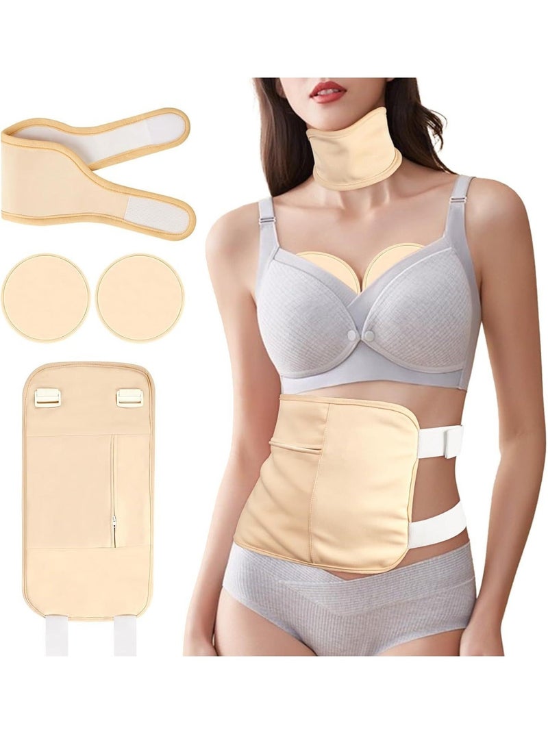 والالا عبوة زيت قابلة لإعادة الاستخدام مكونة من 4 قطع، مصنوعة من القطن العضوي، مزودة بحزام مطاطي قابل للتعديل، قابلة للغسل في الغسالة، مانعة لتسرب الزيت - Image 1