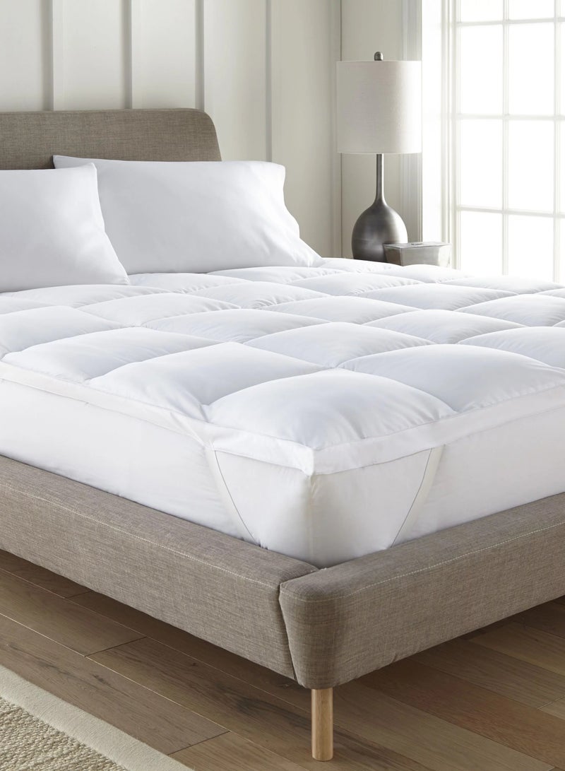 أميريكان لينين لباد مرتبة ألياف بوليستر أبيض مقاس 200x180 سم - Image 1