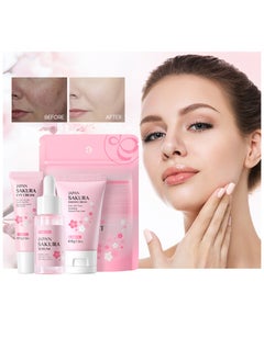 Laikou Lacquer Sakura Moisturizing Trilogy, Sakura Essence Skin Care Set, Moisturizing Eye Cream, Brightening Essence, Moisturizing Cream  - Image 1