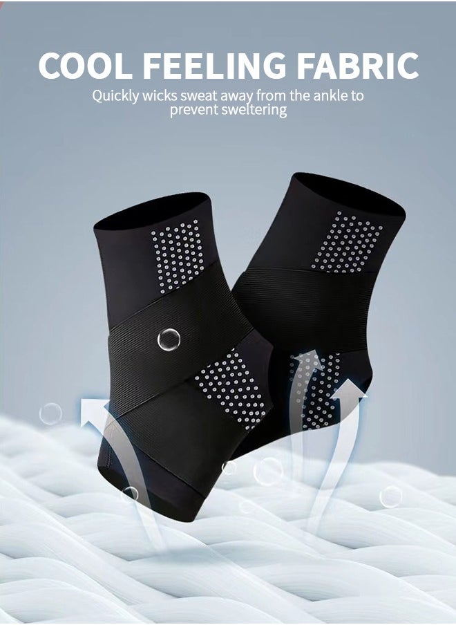 GROIC - 1 Pair Sleeve Ankle Brace, Ankle Support Ankle Wrap & Ankle Brace for Plantar Fasciitis Relief, Adjustable Compression Foot Sleeve Sock, EVA Pad Ankle Sleeve Strap Support for Adult - Image 1