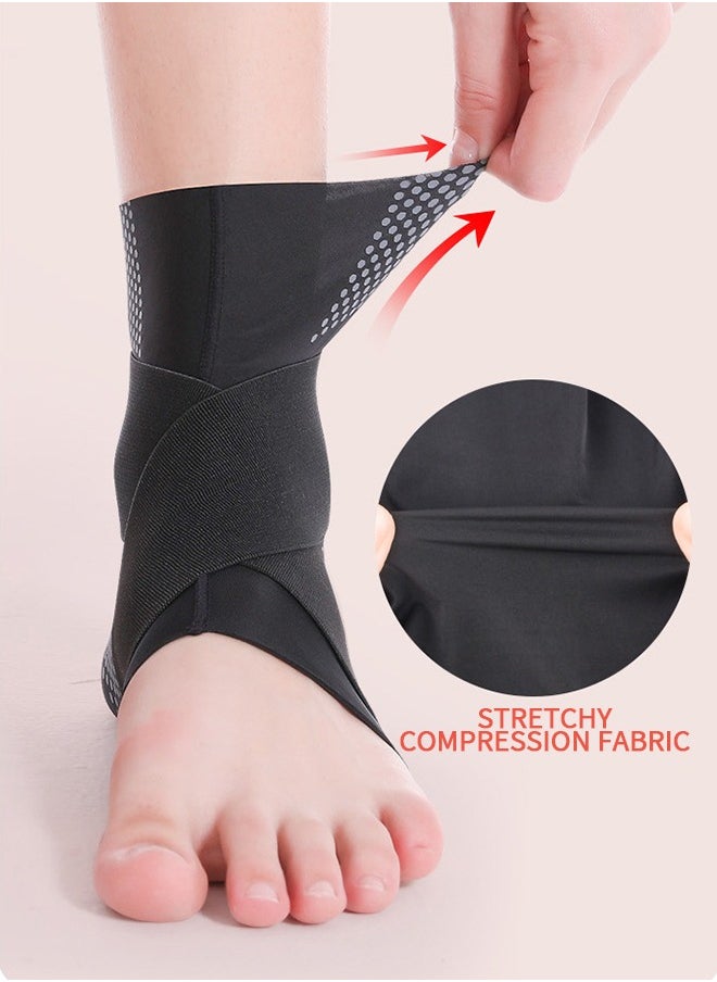 GROIC - 1 Pair Sleeve Ankle Brace, Ankle Support Ankle Wrap & Ankle Brace for Plantar Fasciitis Relief, Adjustable Compression Foot Sleeve Sock, EVA Pad Ankle Sleeve Strap Support for Adult - Image 1