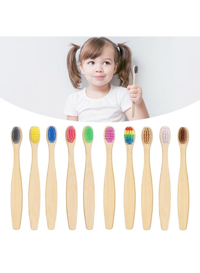 Sumshy 10 Color Kids Bamboo Toothbrushes | BPA Free Soft Bristles Wooden Toothbrushes | Eco-Friendly Biodegradable & Compostable Charcoal Toothbrushes - Economy Family Pack - Image 2