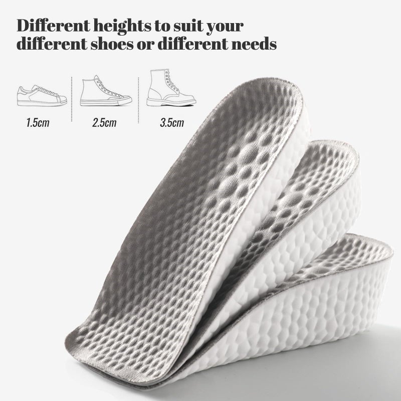Gihunk Height Increase Insoles for Men and Women, Foot Arch Contour Shoes Lifts for Men Orthopedic Heel Lift Cushion Gel Leg Discrepancy Balancer (Grey,3 Pairs - 1.5cm 2.5cm 3.5cm) (Grey) - Image 2