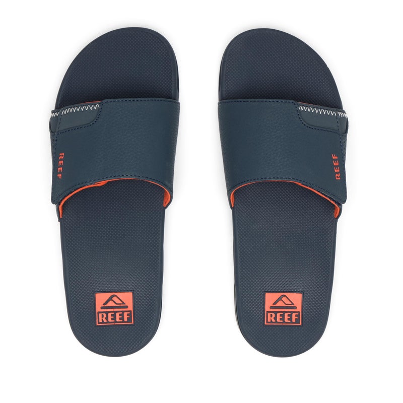 Reef Fanning Slide Mens Bottle Opener Sandal, Arch Support, Durable Outsole, Water Friendly, Navy/Orange/White, 9 - Image 5