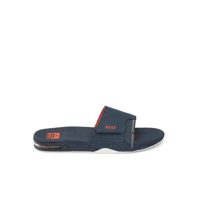 Reef Fanning Slide Mens Bottle Opener Sandal, Arch Support, Durable Outsole, Water Friendly, Navy/Orange/White, 9 - Image 4
