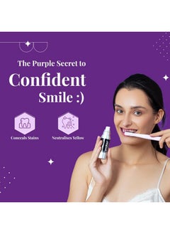Perfora Purple Magic Whitening Serum-30Ml | V34 Colour Corrector For Teeth | Purple Toothpaste For Teeth Whitening | Teeth Stain Remover | Enamel Safe & Effective Teeth Whitener Oral Care |Apple Peach  - Image 2