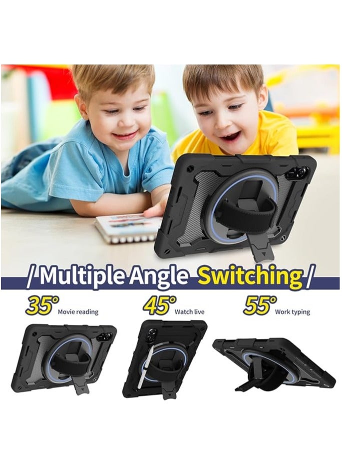 general Phone Case for Honor Pad X9 / X8 Pro 11.5 Inch 2023, Rugged Case with Swivel Stand Hand Strap Shoulder Strap for Honor Pad X9 Phone Case - Image 2