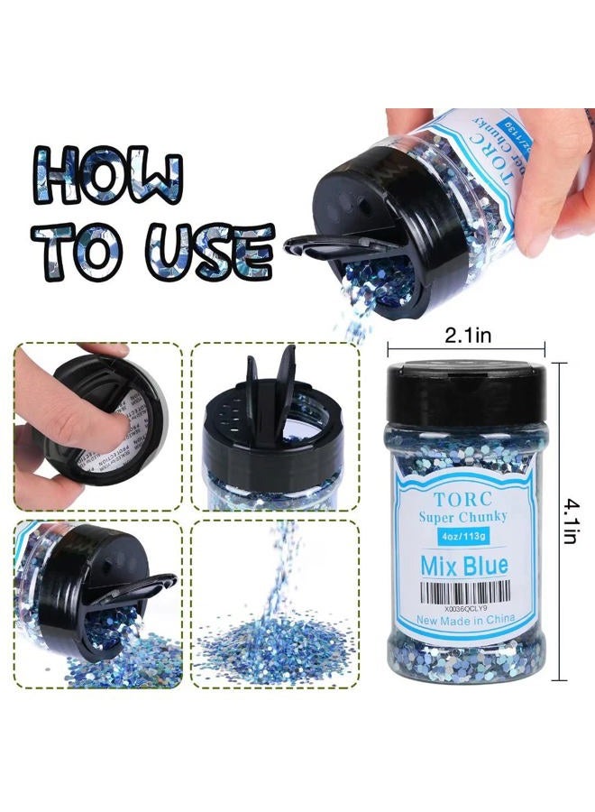 Torc 4 OZ Iridescent White Chunky Glitter for Resin Crafts Arts Nail Art Cosmetic Festival Makeup 1/10 (2.5 mm) - Image 3