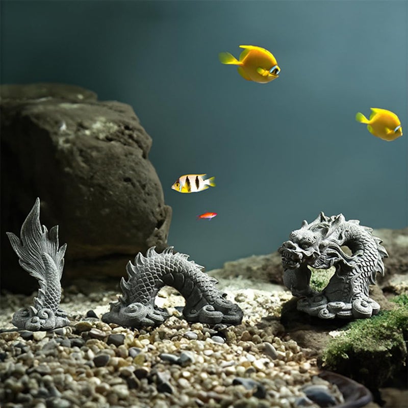 livelyfish Aquarium Dragon Statue Sandstone Ornaments Asian Fish Tank Decor for Freshwater Saltwater Tank Landscape Garden Decorations - Image 4