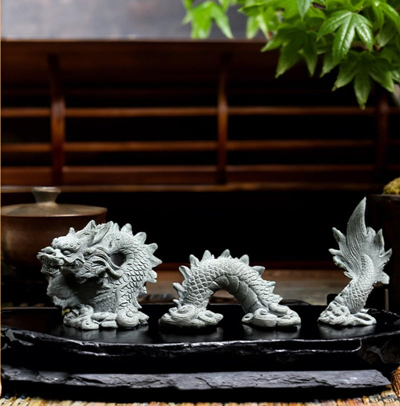 livelyfish Aquarium Dragon Statue Sandstone Ornaments Asian Fish Tank Decor for Freshwater Saltwater Tank Landscape Garden Decorations - Image 5