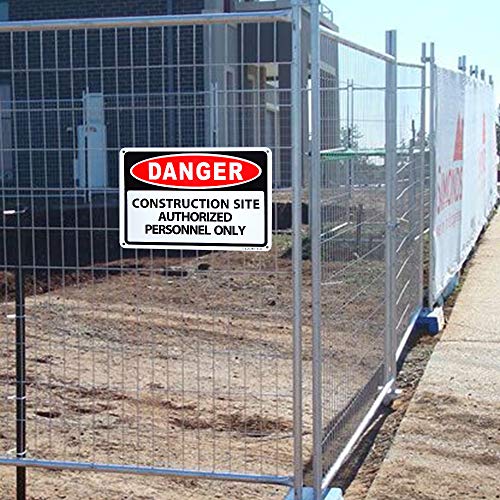 Enjoyist 2 Pack Danger - Construction Site Authorized Personnel Only Sign, 10"x 7" .04" Aluminum Sign Rust Free Aluminum-UV Protected and Weatherproof - Image 5