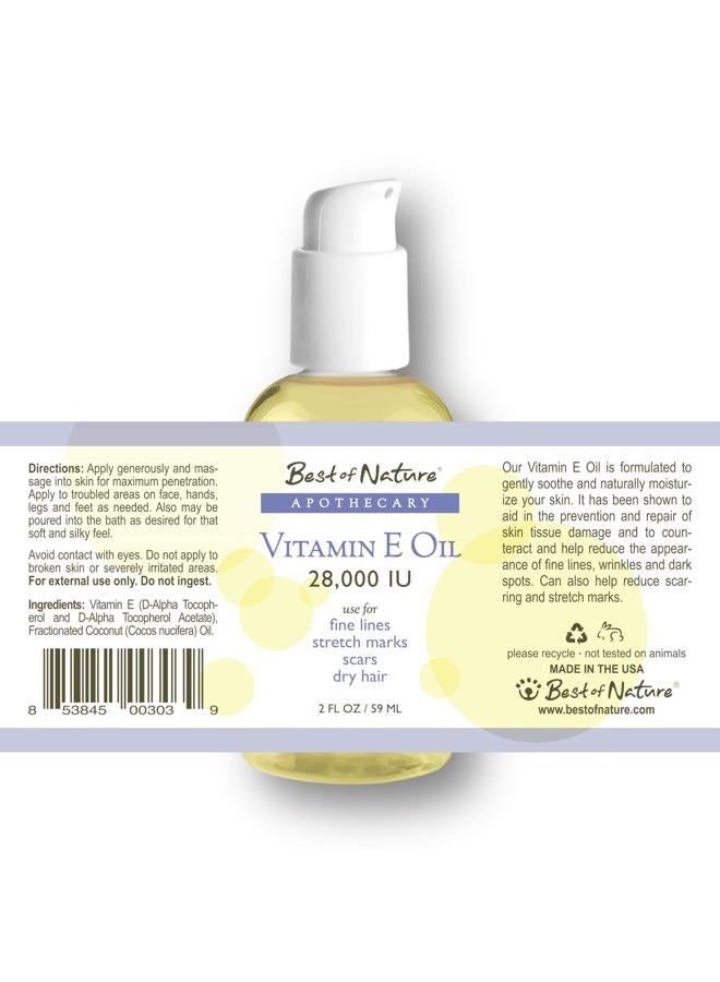 Best of Nature Vitamin E Oil 28,000 IU - Unscented Moisturizer for Hair, Skin, Face & Hands - Damage Repair Formula - Image 4