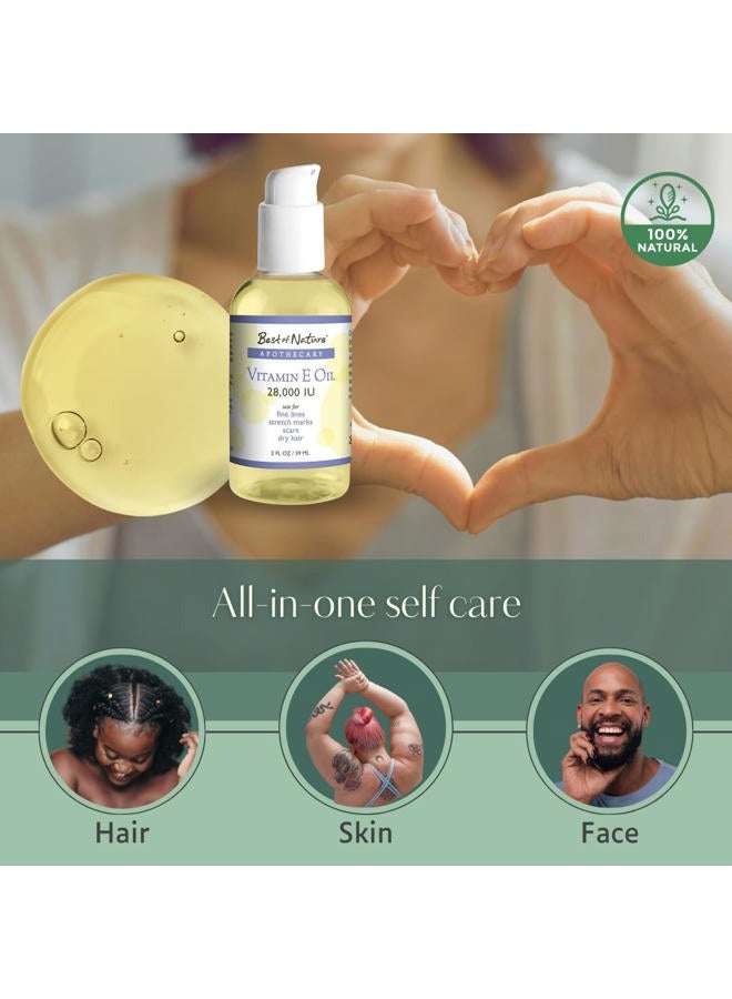 Best of Nature Vitamin E Oil 28,000 IU - Unscented Moisturizer for Hair, Skin, Face & Hands - Damage Repair Formula - Image 2