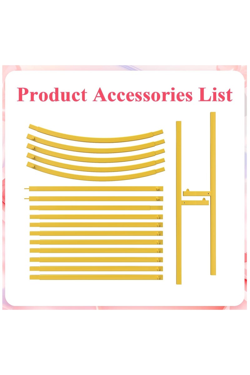 HW 7.2FT Metal Wedding Arch Stand Gold Square Arched Frame - Image 4