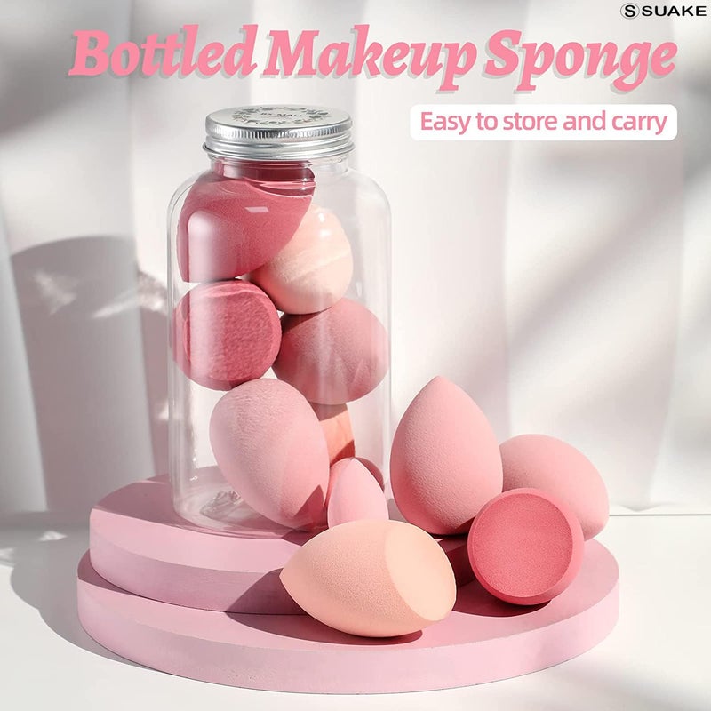 SUAKE 7in1 Professional Beauty Blender Set for Face Makeup  Makeup Sponges Set is suitable with Liquid  Creams  Sponge makeup is for all Skin Types  it is Soft LatexFree Reusable  washable Multicolor 4 Big  3 Mini7 Pcs - Image 2