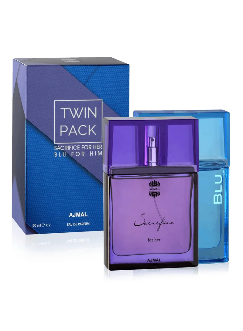اجمل Twin Pk(S/Her Edp 50Ml,Blu-Him Edp 50Ml)