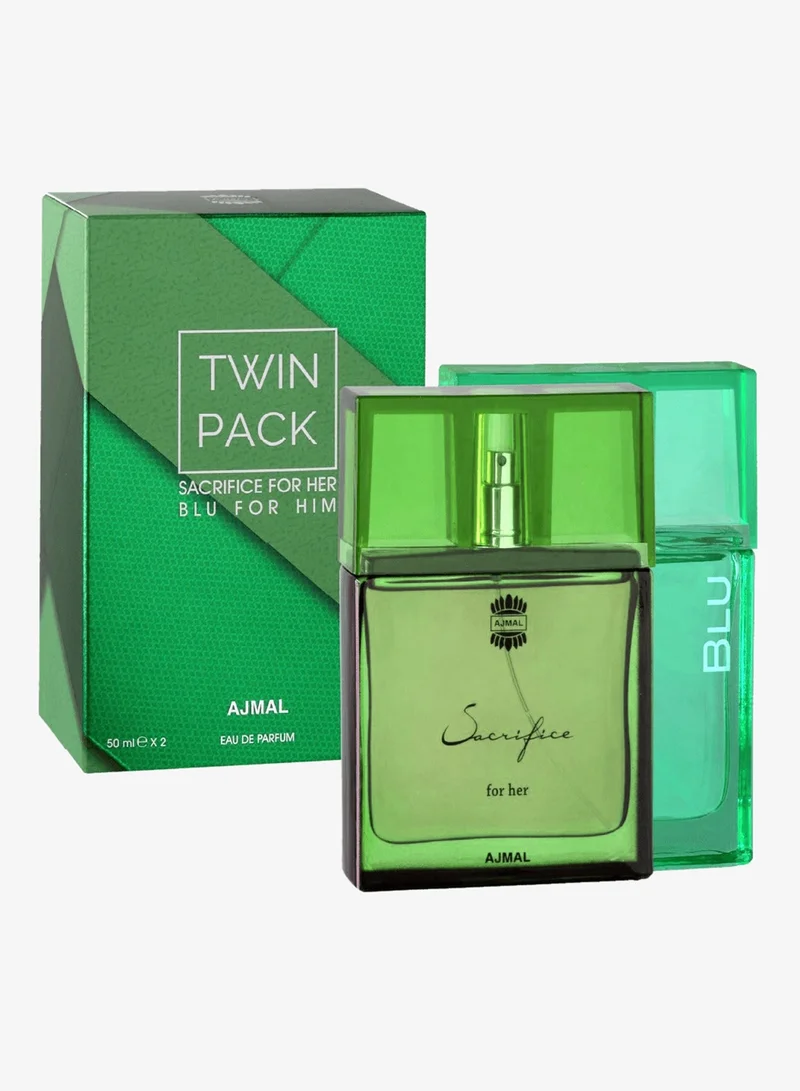 اجمل باك توين (عطر نسائي 50 مل، عطر رجالي 50 مل)
