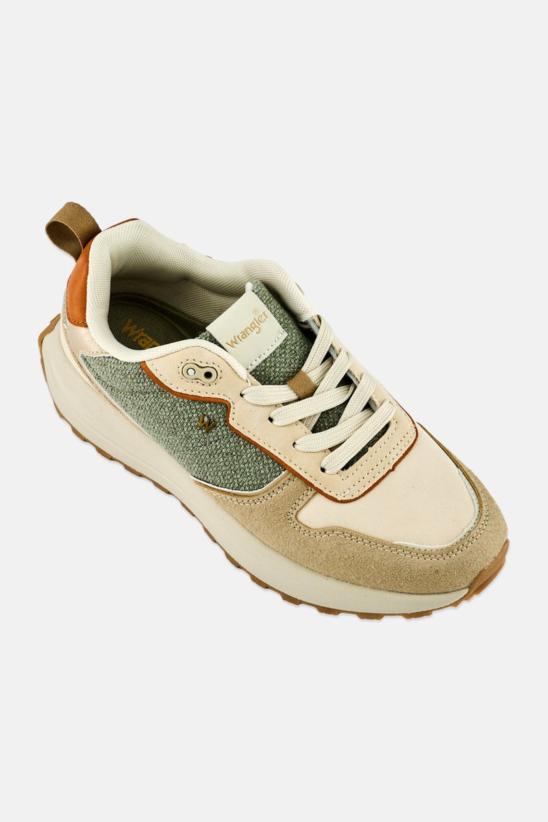 Wrangler Women Bonnie Lace Up Casual Shoes, Beige - Image 1