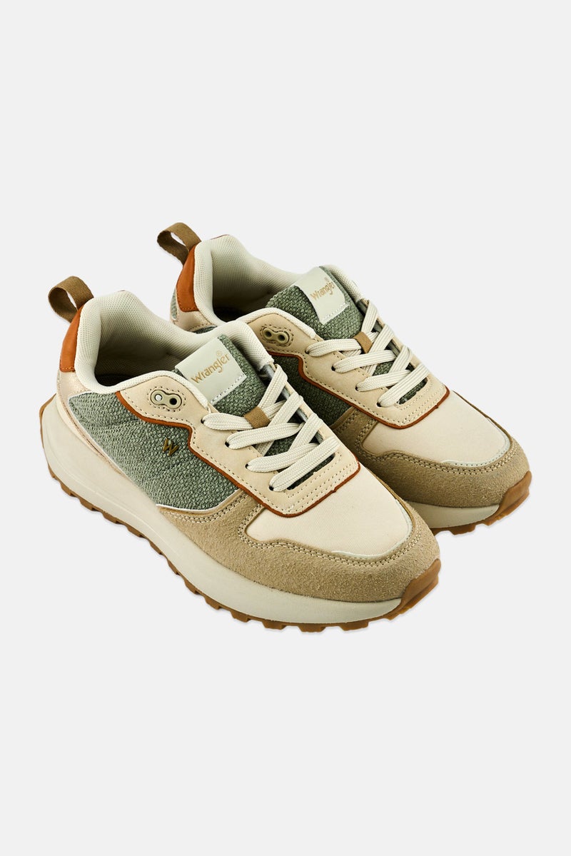 Wrangler Women Bonnie Lace Up Casual Shoes, Beige - Image 2