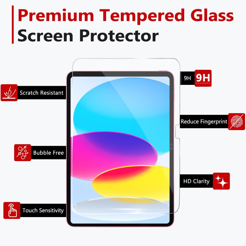 bersem Screen Protector Compatible with iPad A16 11th/10th Generation (11/10.9 Inch, 2025/2022), Tempered Glass, Ultra Clear, Anti-Scratch, Case Friendly, EZ Kit, 1 Pack - Image 4