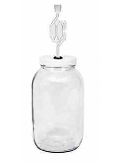 fastrack 4Xqad4R06S One Gal Wide Mouth Jar With Lid And Twin Bubble Airlock Clear  - Image 1