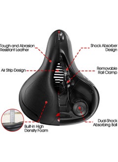 SYOSI Bicycle Saddle, Comfortable Bike Seat Cushion with Dual Shock Absorbing Balls & Memory Foam Soft & Comfortable & Breathable Bike Saddle for MTB/Road Bikes  - Image 3