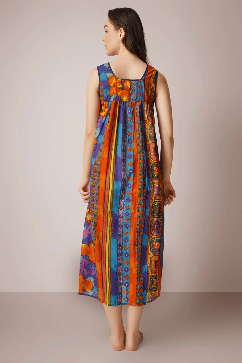 After Dark May, Printed Smocked Dress