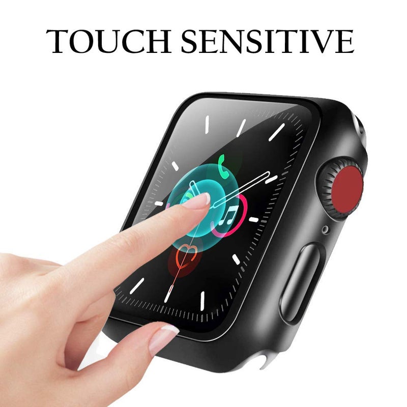 YMHML Compatible with Apple Watch 42mm Series 3/2/1 Case with Built-in Tempered Glass Screen Protector, Thin Guard Bumper Full Coverage Hard Cover for iWatch Accessories - Image 4