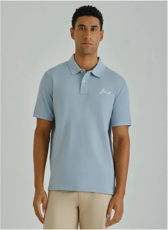 GANT Gant Ramadan Collection  Men's Dove Blue Short Sleeve Pique Polo