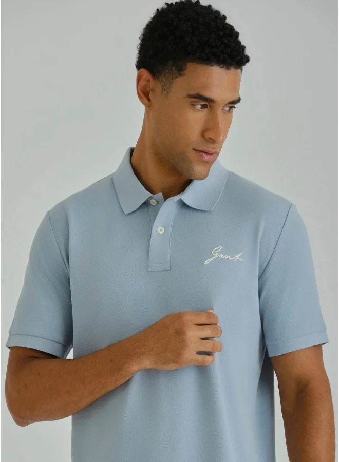 غانت Gant Ramadan Collection  Men's Dove Blue Short Sleeve Pique Polo