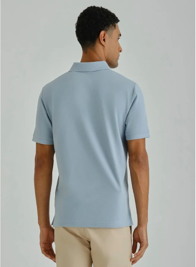 غانت Gant Ramadan Collection  Men's Dove Blue Short Sleeve Pique Polo