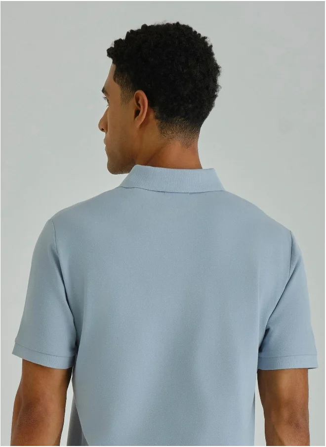 GANT Gant Ramadan Collection  Men's Dove Blue Short Sleeve Pique Polo