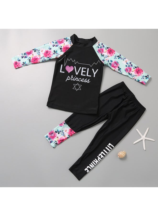 Children's Swimwear Girls' Split Long-sleeved Trousers For Middle And Big Kids And Students Sun-proof Quick-drying Diving Suit Children's Baby Swimwear Set