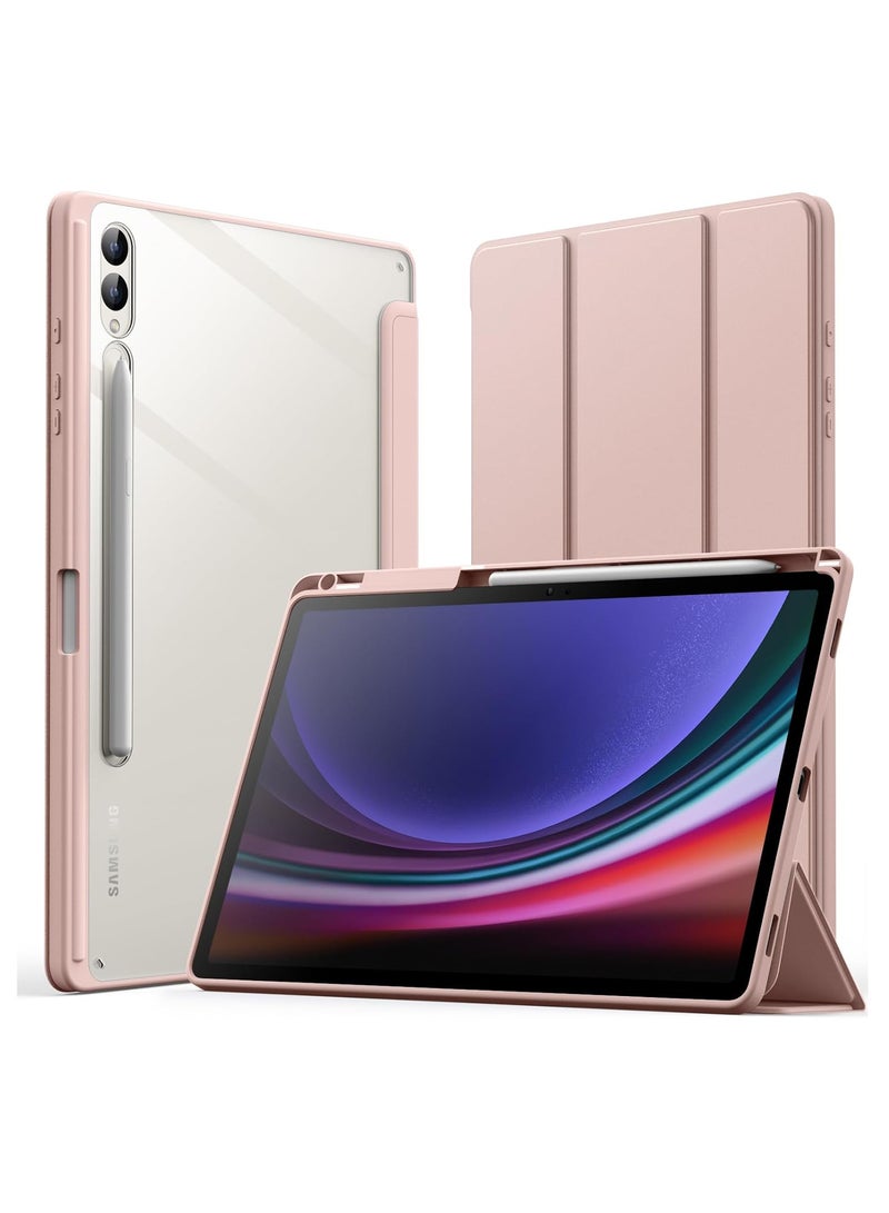 Case for Samsung Galaxy Tab S10+/S10FE+ 12.4-Inch with S Pen Holder, Clear Transparent PC Back, Shockproof Trifold Stand Tablet Cover, Auto Wake/Sleep - Image 1