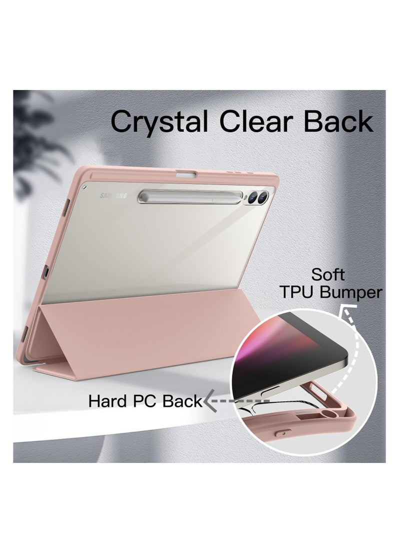 Case for Samsung Galaxy Tab S10+/S10FE+ 12.4-Inch with S Pen Holder, Clear Transparent PC Back, Shockproof Trifold Stand Tablet Cover, Auto Wake/Sleep - Image 2