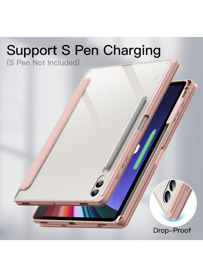 Case for Samsung Galaxy Tab S10+/S10FE+ 12.4-Inch with S Pen Holder, Clear Transparent PC Back, Shockproof Trifold Stand Tablet Cover, Auto Wake/Sleep - Image 5
