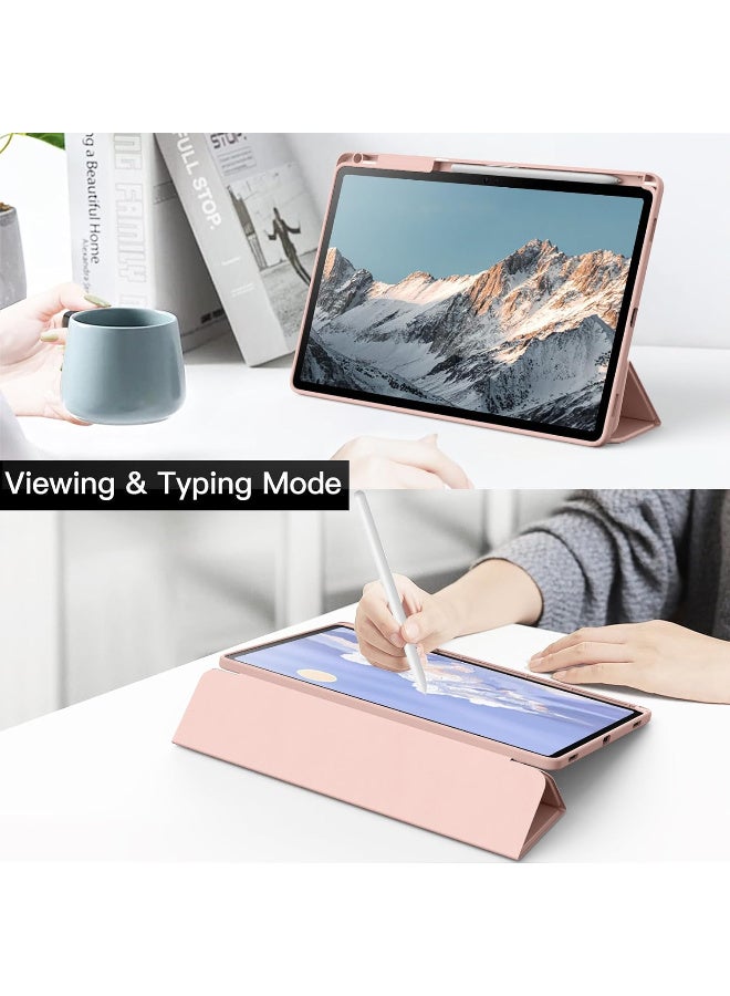 Case for Samsung Galaxy Tab S10+/S10FE+ 12.4-Inch with S Pen Holder, Clear Transparent PC Back, Shockproof Trifold Stand Tablet Cover, Auto Wake/Sleep - Image 3