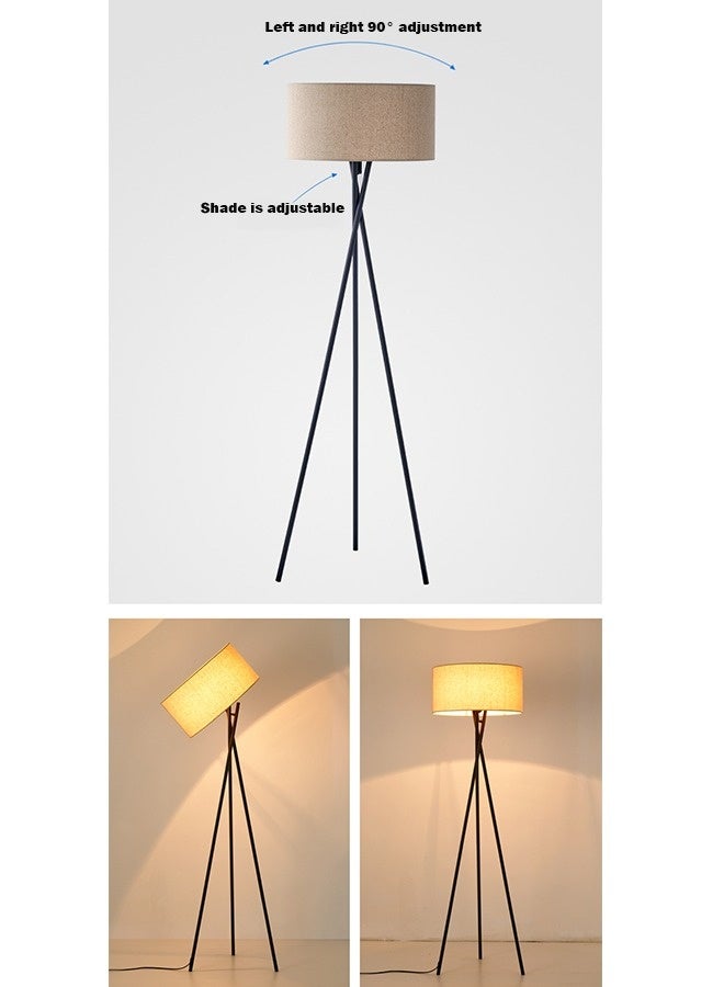 fantasize Floor Lamps Modern Floor Lamp Wrought Iron Tripod Fabric Lighting Decoration Standing Lamp Foot Switch  - Image 5
