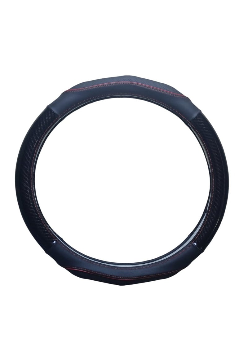 عجلة قيادة جنرال مصنوعة من الجلد ، ذات تصميم عالي الجودة وتناسب جميع أنواع السيارات، وجيدة التهوية، باللون الاسود - Image 1