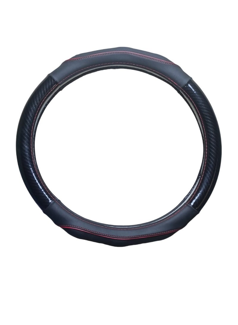 عجلة قيادة جنرال مصنوعة من الجلد ، ذات تصميم عالي الجودة وتناسب جميع أنواع السيارات، وجيدة التهوية، باللون الاسود - Image 2