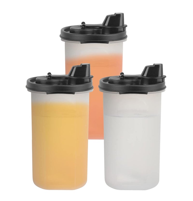 SIMPARTE AirTight Leak Proof Plastic Anti Microbial Oil Pourer for Kitchen Oil Jars Oil Bottle Dispenser Oil Container Vinegar Olive Refined Oils Easy Flow BPA Free Black 3 585ML - Image 1