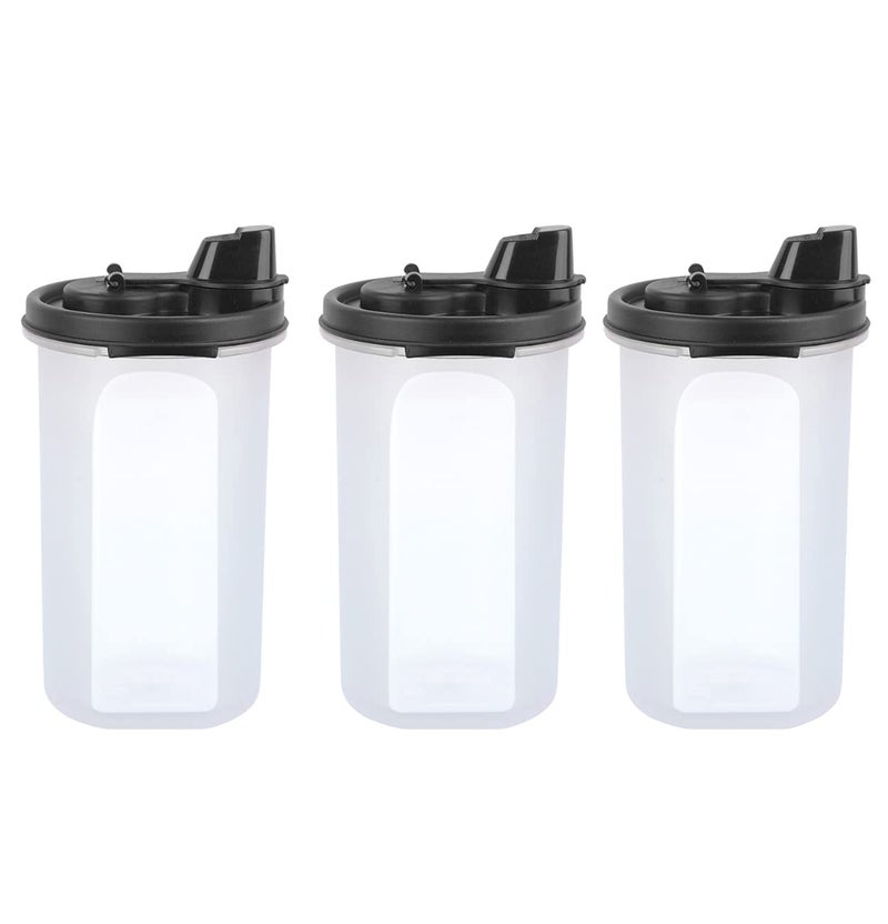 SIMPARTE AirTight Leak Proof Plastic Anti Microbial Oil Pourer for Kitchen Oil Jars Oil Bottle Dispenser Oil Container Vinegar Olive Refined Oils Easy Flow BPA Free Black 3 585ML - Image 3