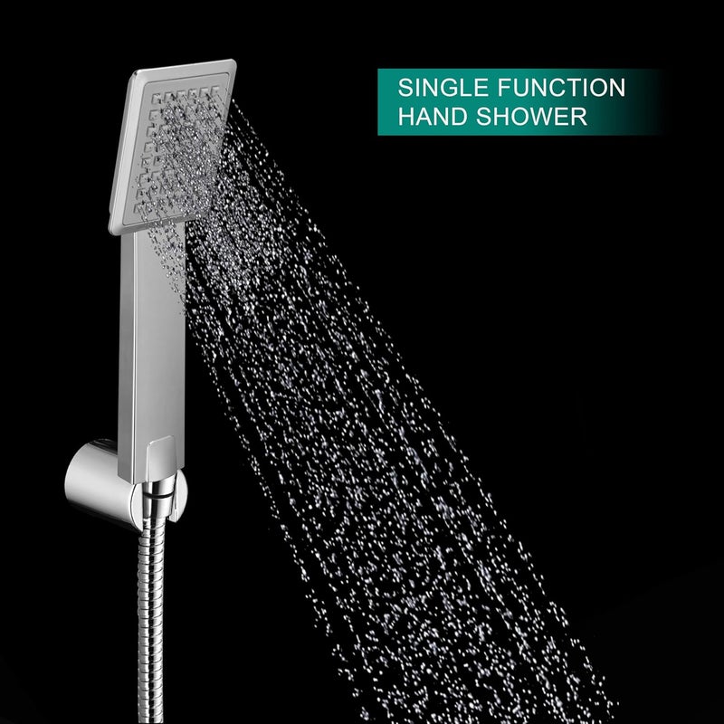 Waterman Cubix Hand Shower Single Function Setting ABS Material With 15 Mtr SS Tube Chrome Finish Handheld Shower Set  - Image 3