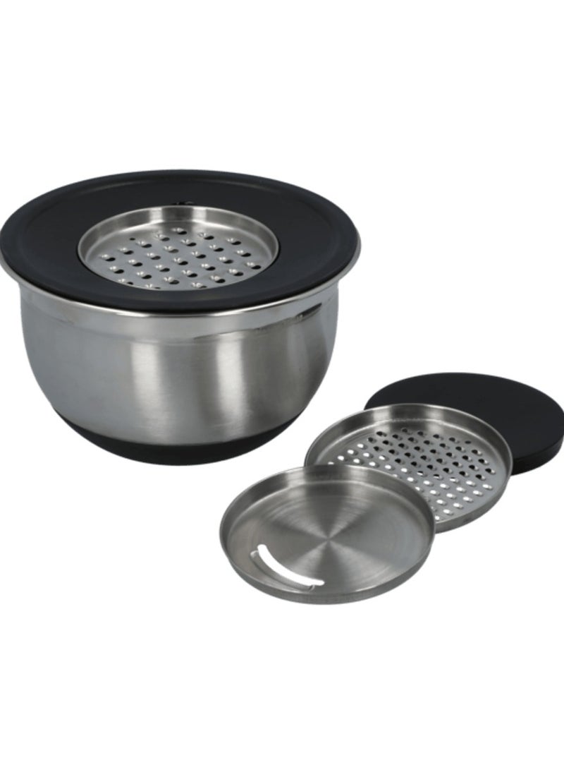 شيف كرافت وعاء خلط من الستانلس ستيل مع 3 مبشرات فضي - Image 2