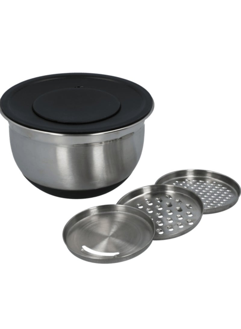 شيف كرافت وعاء خلط من الستانلس ستيل مع 3 مبشرات فضي - Image 3