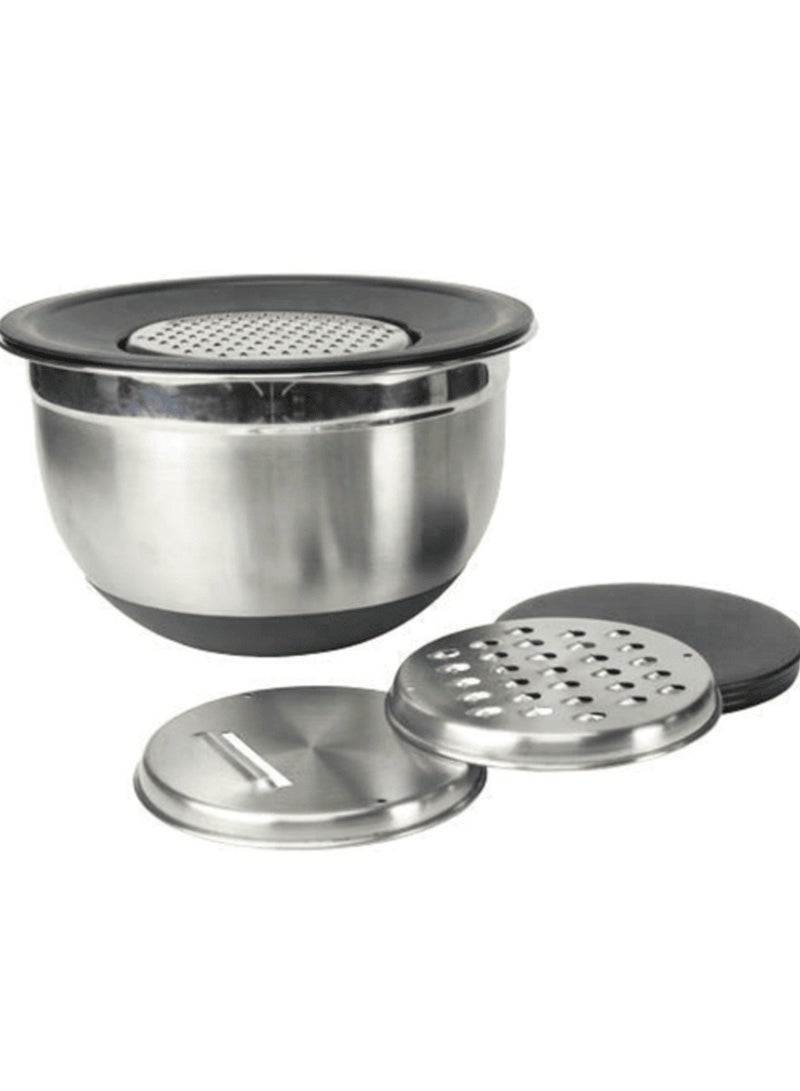 شيف كرافت وعاء خلط من الستانلس ستيل مع 3 مبشرات فضي - Image 1