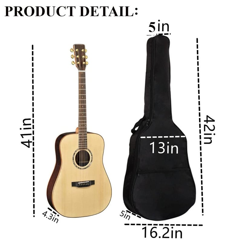 Device Of Urban Infotech حقيبة جيتار أكوستيك لجي guitars 38 و 39 و 40 و 41 بوصة - حقيبة عرض لجي guitars ياماها / باسيفيكا / خواريز / فيندر وجميع حقائب حمل الجيتار الأكوستيك مع حزام الجيتار وقطع الجيتار. - Image 2
