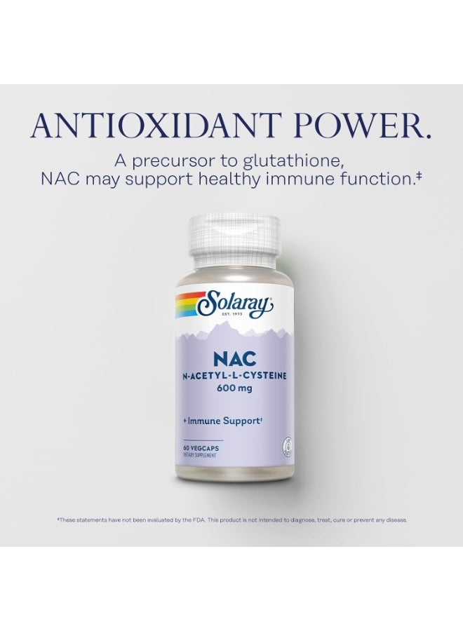 NAC 600 ملغ، 60 كبسولة نباتية - دعم مضاد للأكسدة وإزالة السموم لصحة المناعة والجهاز التنفسي - Image 3