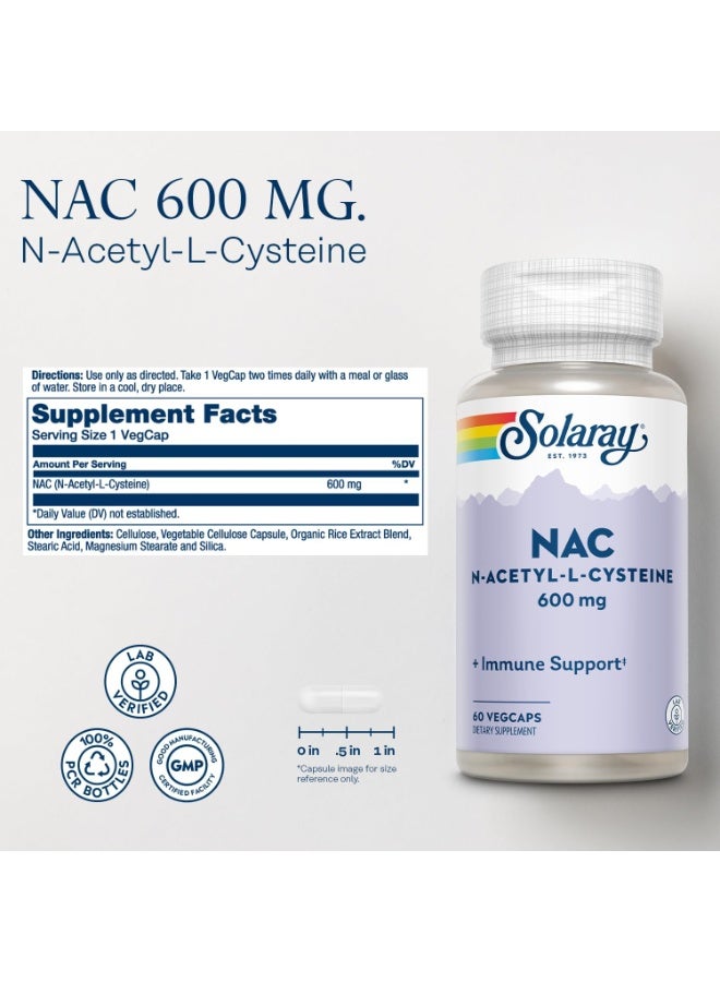 NAC 600 ملغ، 60 كبسولة نباتية - دعم مضاد للأكسدة وإزالة السموم لصحة المناعة والجهاز التنفسي - Image 4