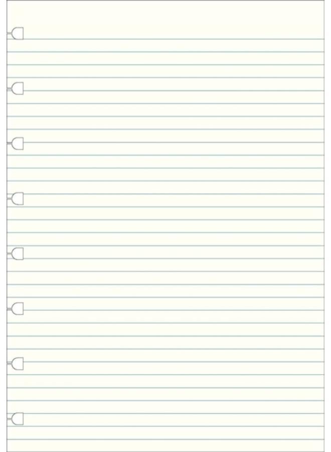Filofax A5 Notebook refill - ruled paper white